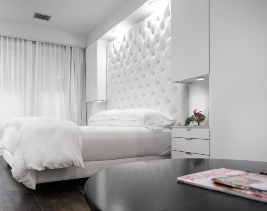 Stedman Suite white bed white room at Stonehurst Place