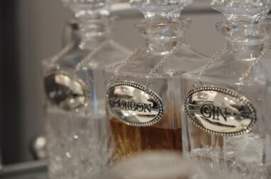 Stedman Suite assortment of liquor option in glass carafes in Stonehurst Place