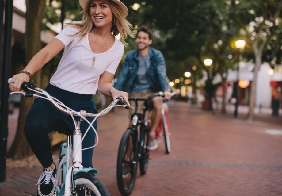 People riding backs in downtown Atlanta