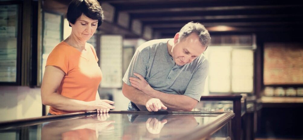 Couple browsing displays at one of Atlanta's Museums