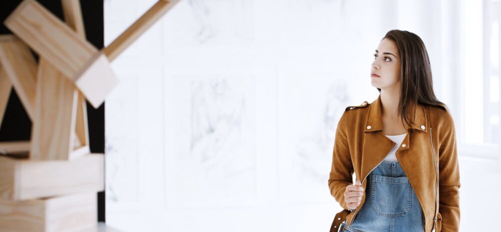 Woman walking through the Museum of Design Atlanta